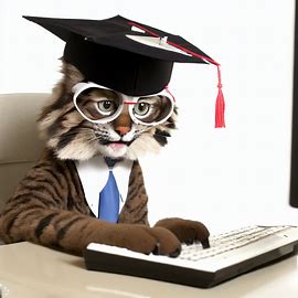 a studios bobcat with a graduation cap